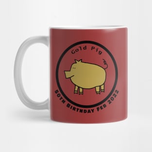 February 1972 Year of the Gold Pig 50th Birthday Mug